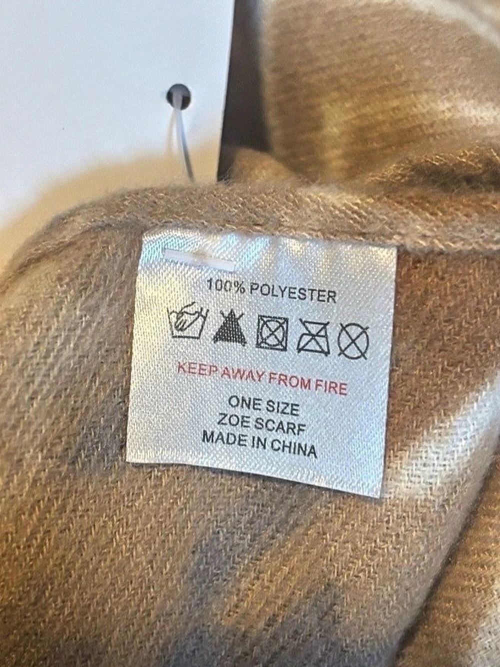 New With Tags-Boardmans Scarf in Brown & Cream - Picture 5 of 5